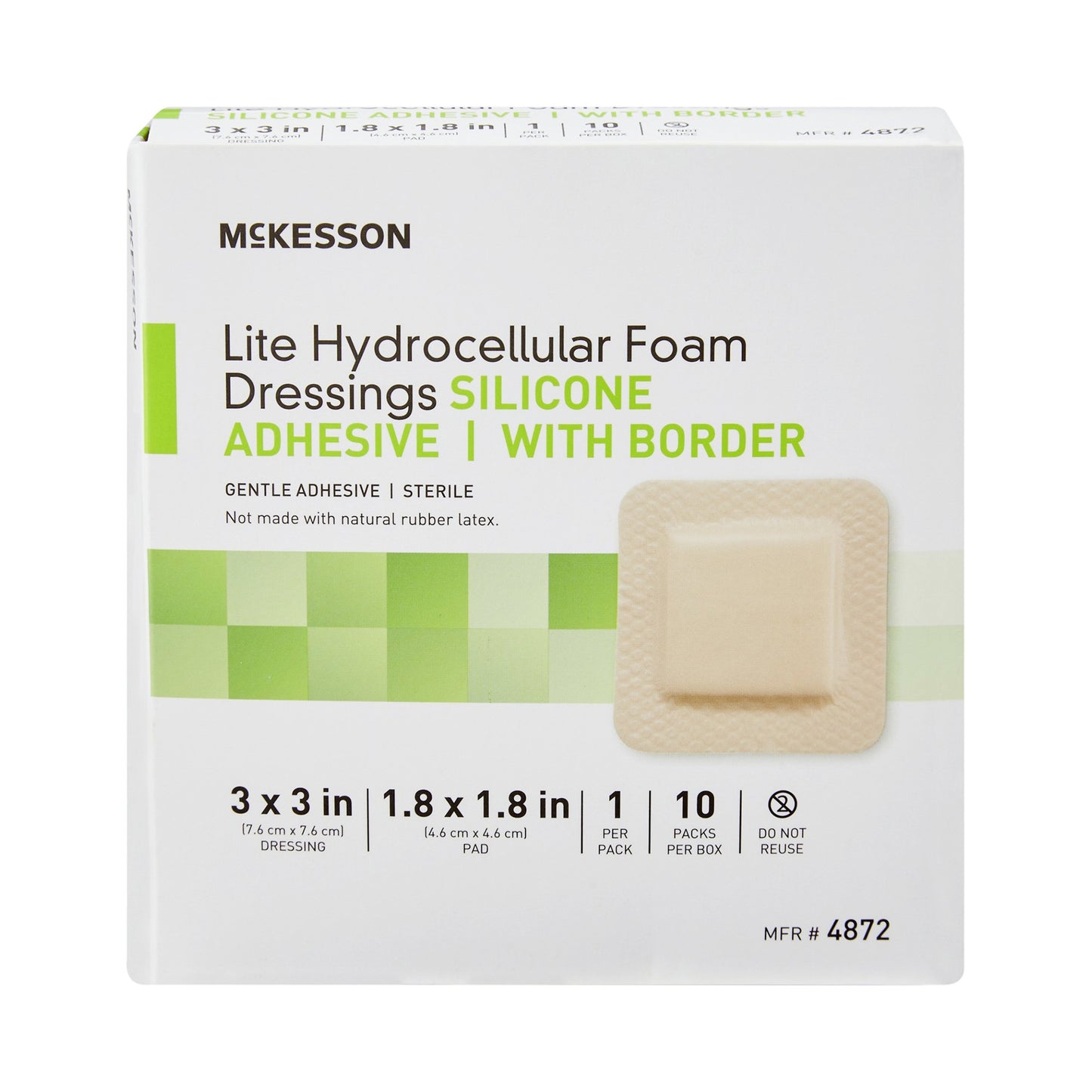 McKesson Lite Hydrocellular Foam Dressings w/ Border & Silicone Adhesive