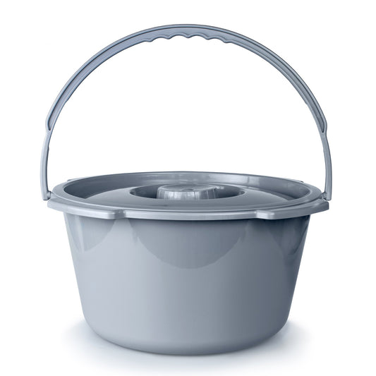 McKesson Commode Bucket With Metal Handle And Cover, 7-1/2 Quart
