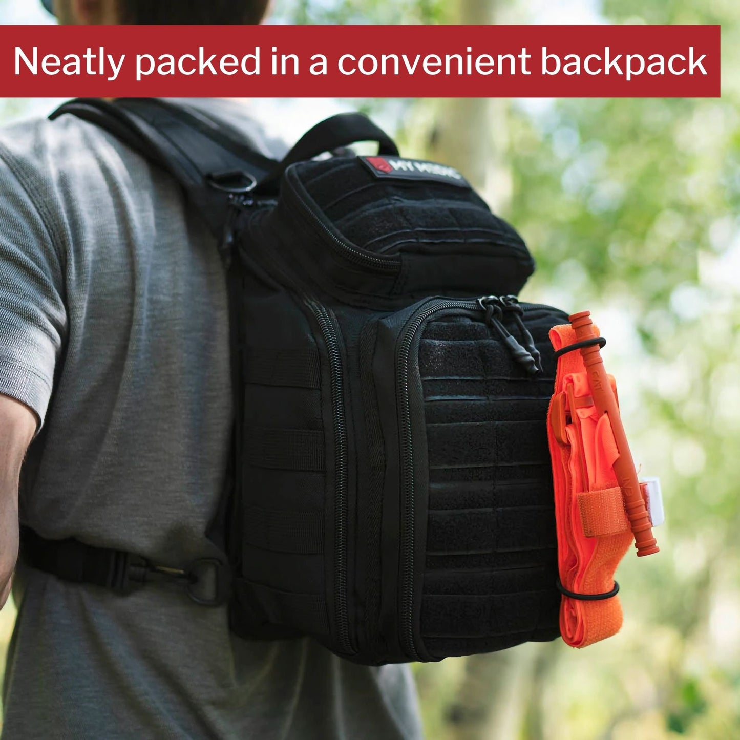 My Medic™ Recon First Aid Kit Backpack with Emergency Medical Supplies, Black