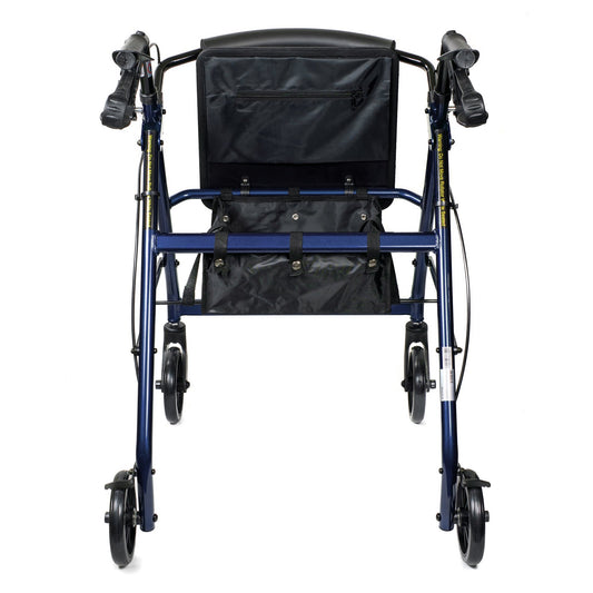 McKesson Blue Four-Wheel Rollator, 33 to 38 Inch Handle Height