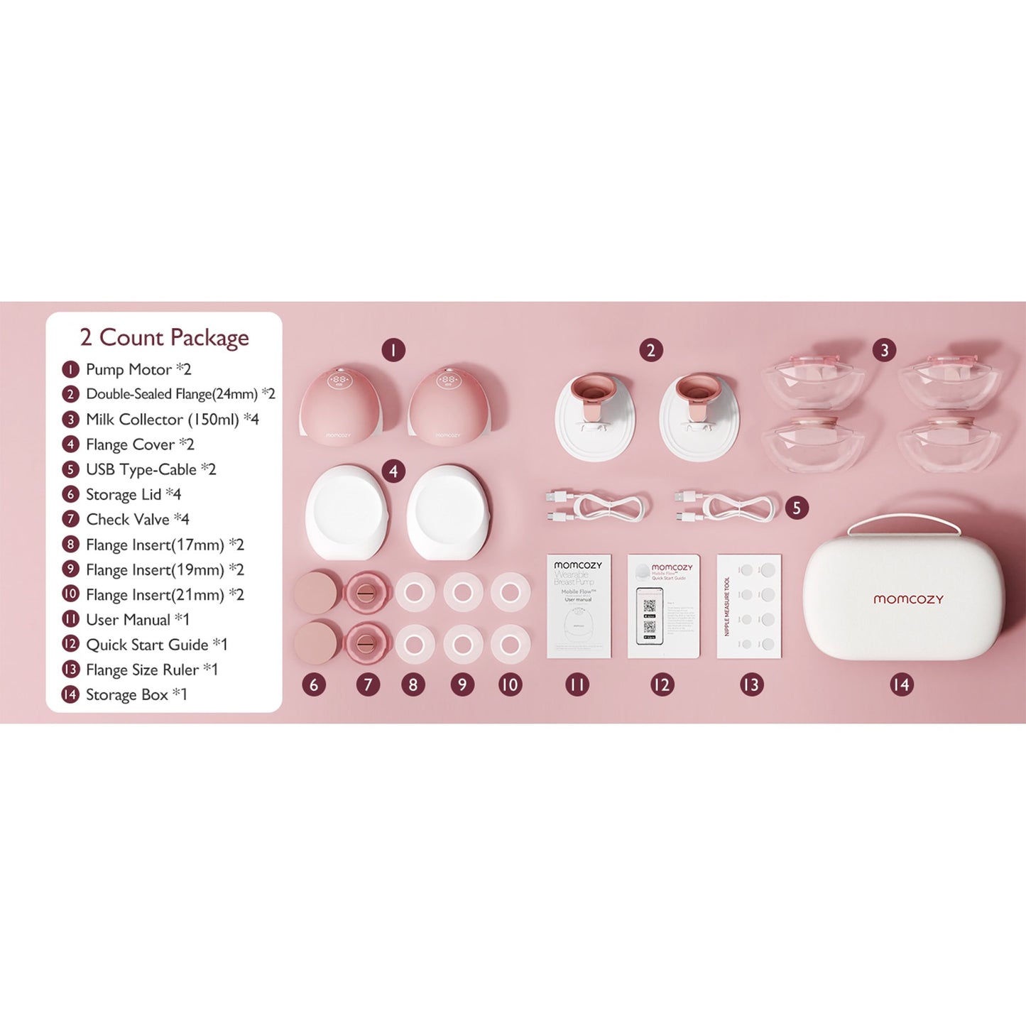 Flow™ Hands Free Double Electric Breast Pump Momcozy Mobile