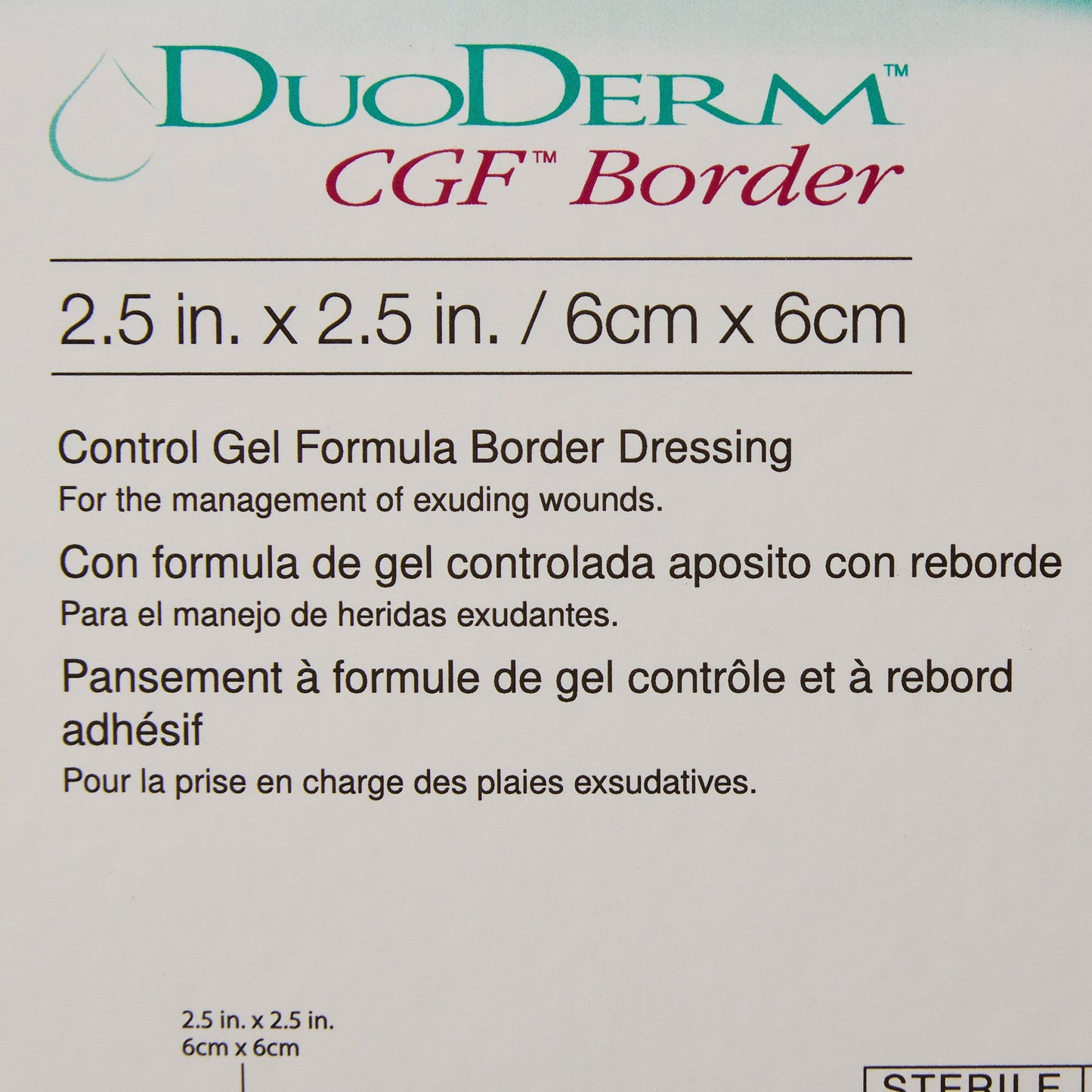 DuoDerm® CGF® Border Hydrocolloid Dressing, 2-1/2 x 2-1/2 Inch
