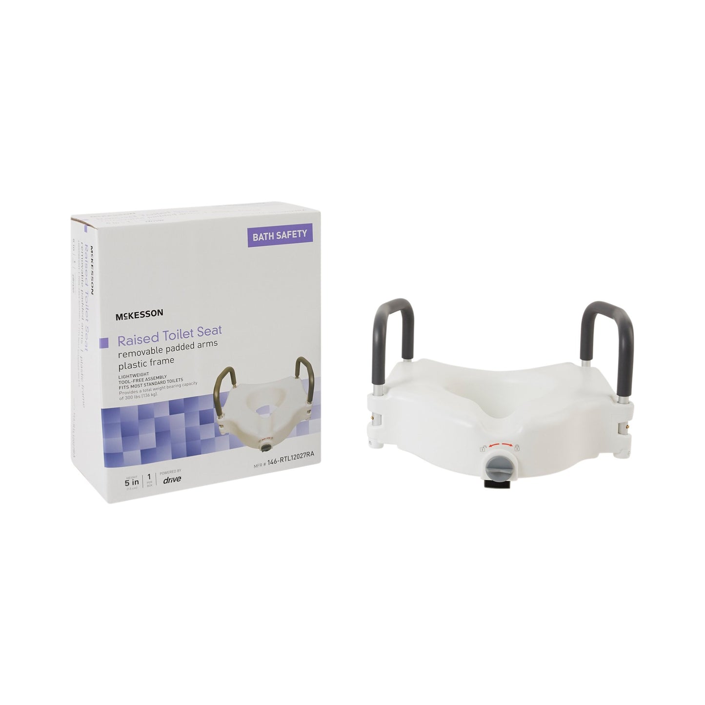 McKesson Raised Toilet Seat, 5-Inch Height