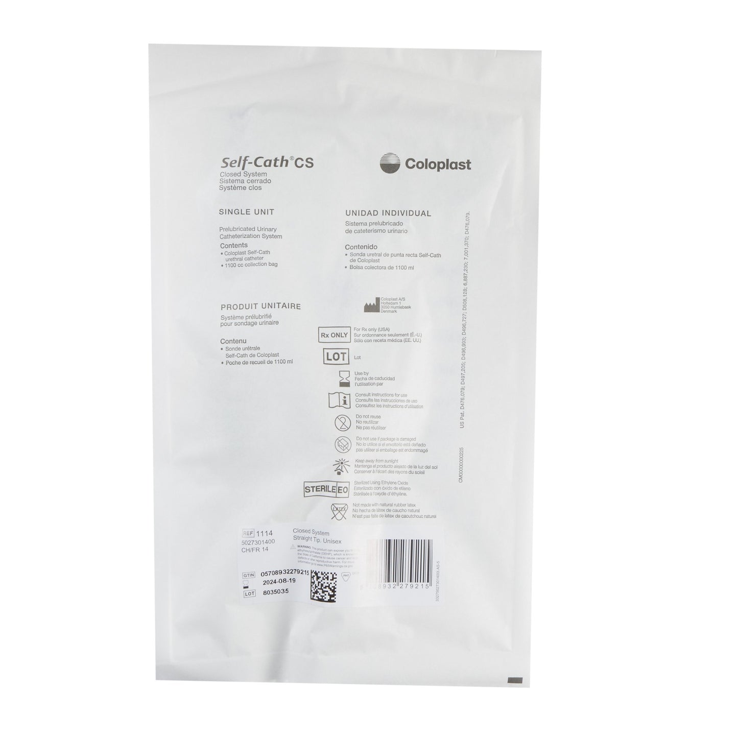 Self-Cath® Intermittent Closed System Catheter, Lubricated PVC