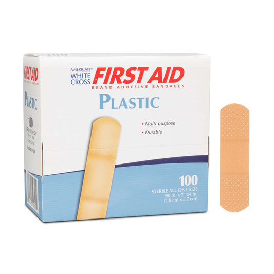 American® White Cross First Aid Adhesive Strips, 5/8 x 2-1/4 Inches