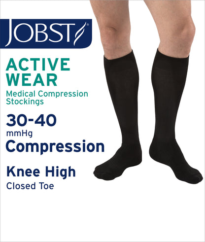 JOBST® ActiveWear Knee High 30-40 mmHg Compression Socks Closed Toe