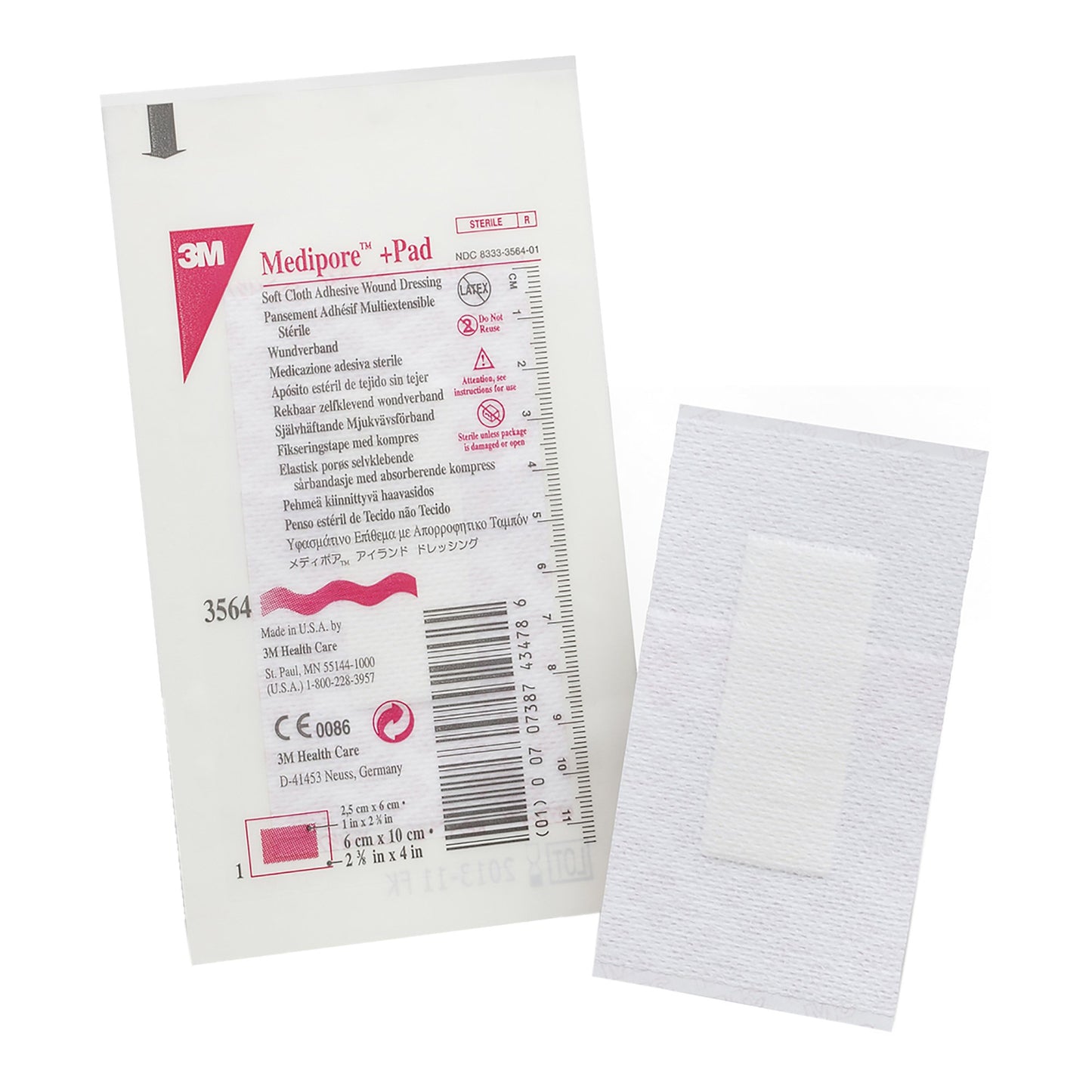 3M™ Medipore™ +Pad Soft Cloth Dressings, 2-3/8 x 4 Inch