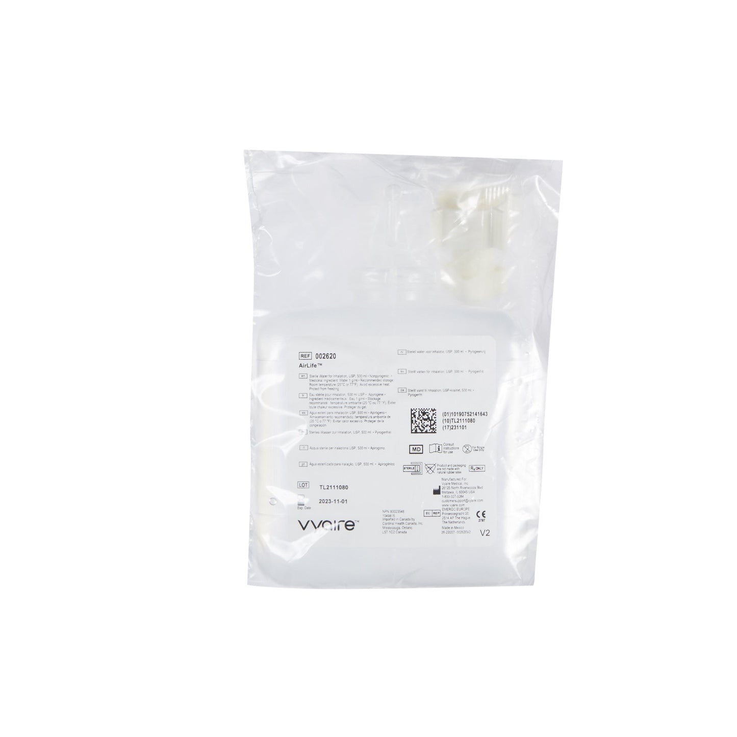 AirLife® Prefilled Humidifier with Adapter, 500 mL