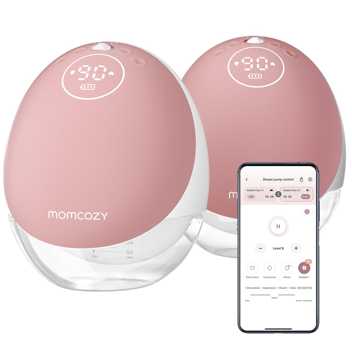 Flow™ Hands Free Double Electric Breast Pump Momcozy Mobile