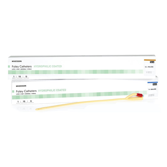 McKesson Hydrophilic-Coated Latex Foley Catheter, Hydrophilic Polymer Coated Latex