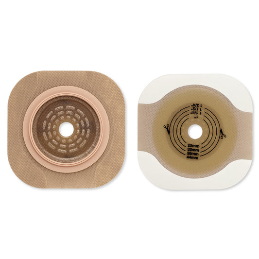 New Image™ Flat CeraPlus™ Ostomy Barrier with Tape Borders, Beige