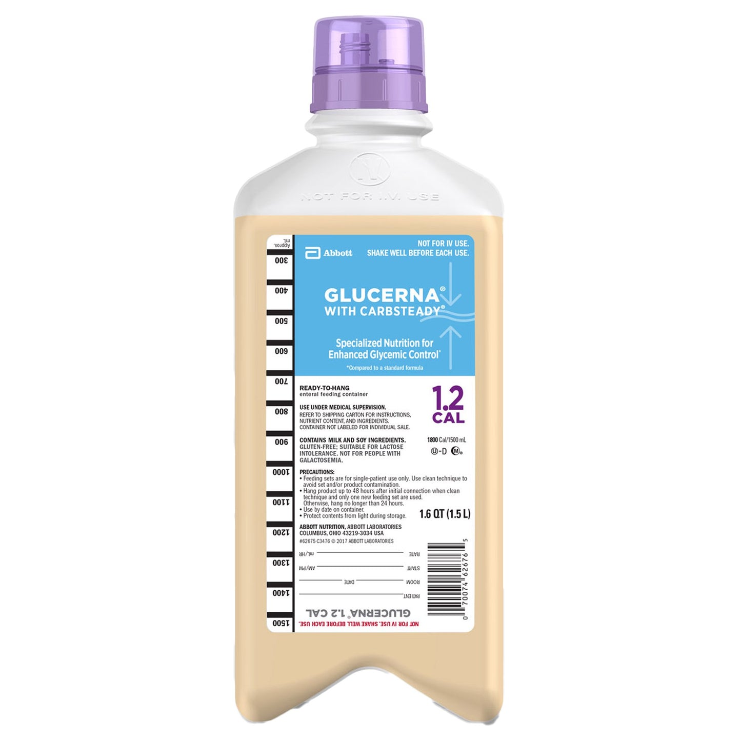 Glucerna® with Carbsteady 1.2 Cal Tube Feeding Formula, 1500 mL Carton