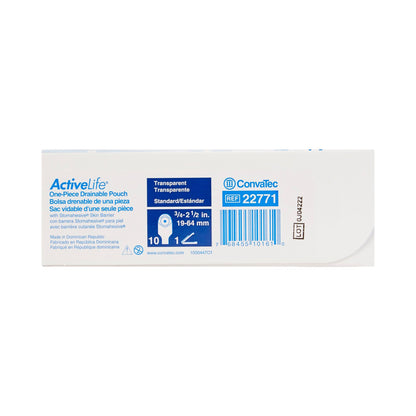 ActiveLife® One-Piece Drainable Transparent Colostomy Pouch, 12 Inch Length