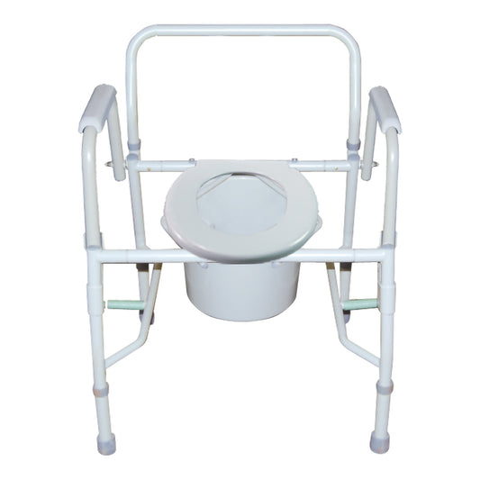 McKesson Non-Folding Steel Frame Commode Chair, 13.75 in. Seat Width