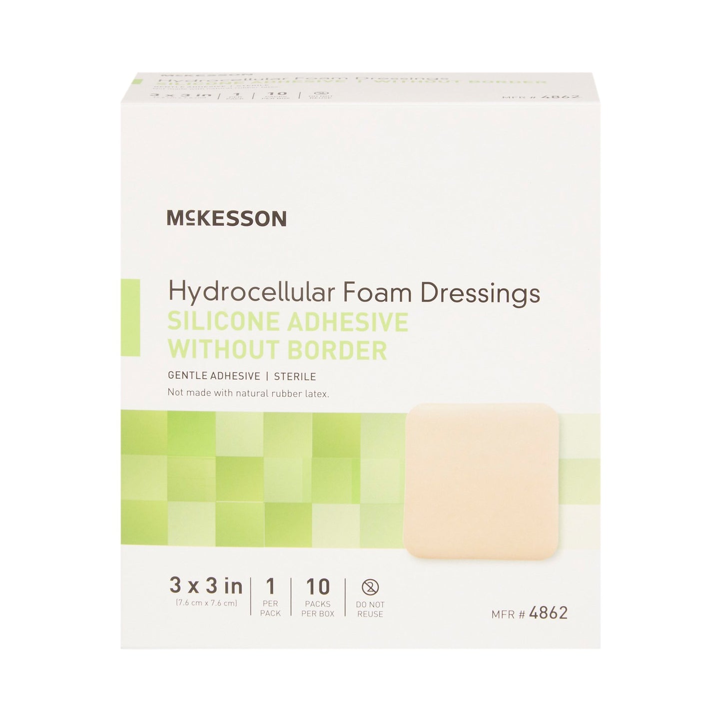 McKesson Silicone Gel Adhesive without Border Silicone Foam Dressing