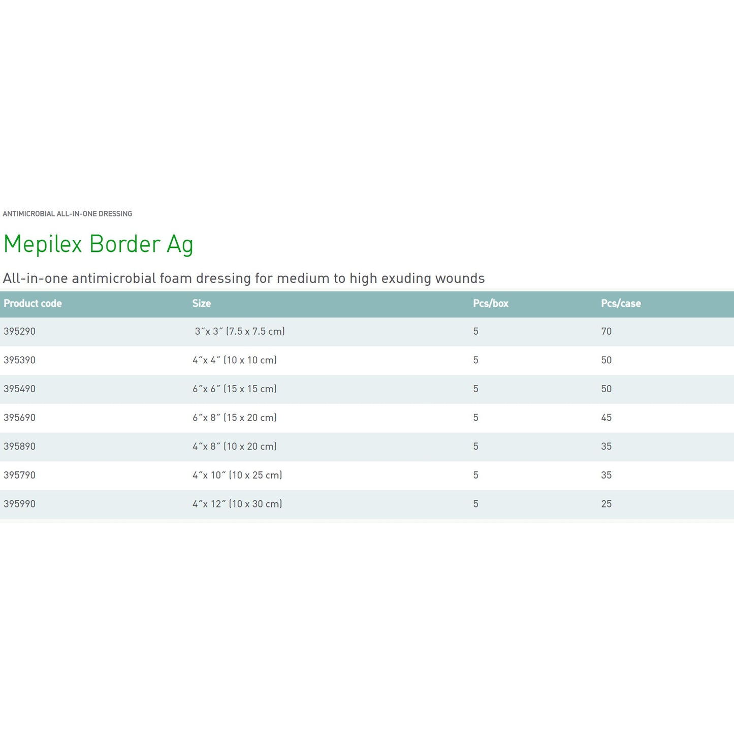 Mepilex® Border Ag Foam Dressing with Silver