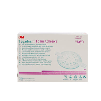 3M™ Tegaderm™ High-Performance Foam Dressing Adhesive, 4 x 4-1/2 Inch