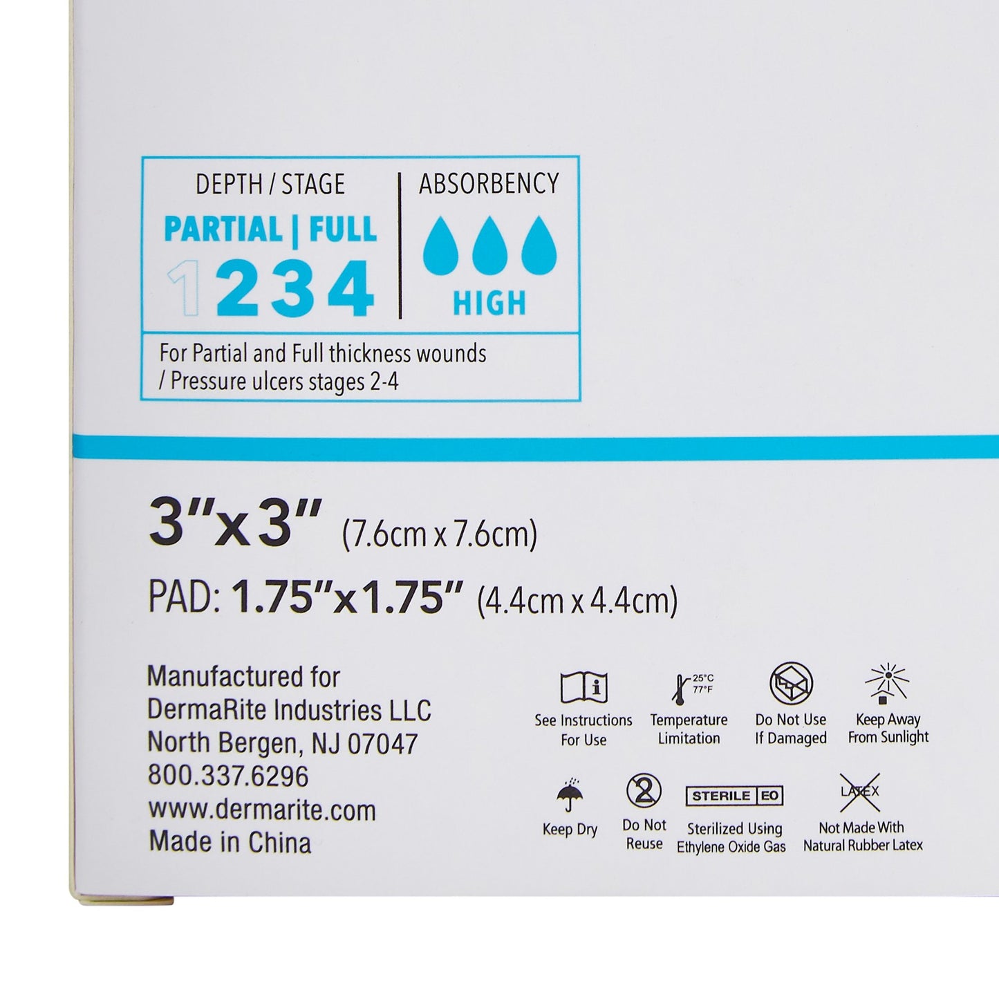ComfortFoam™ Border Foam Wound Dressing w/ Soft Silicone Adhesive, 7.6 x 7.6 cm