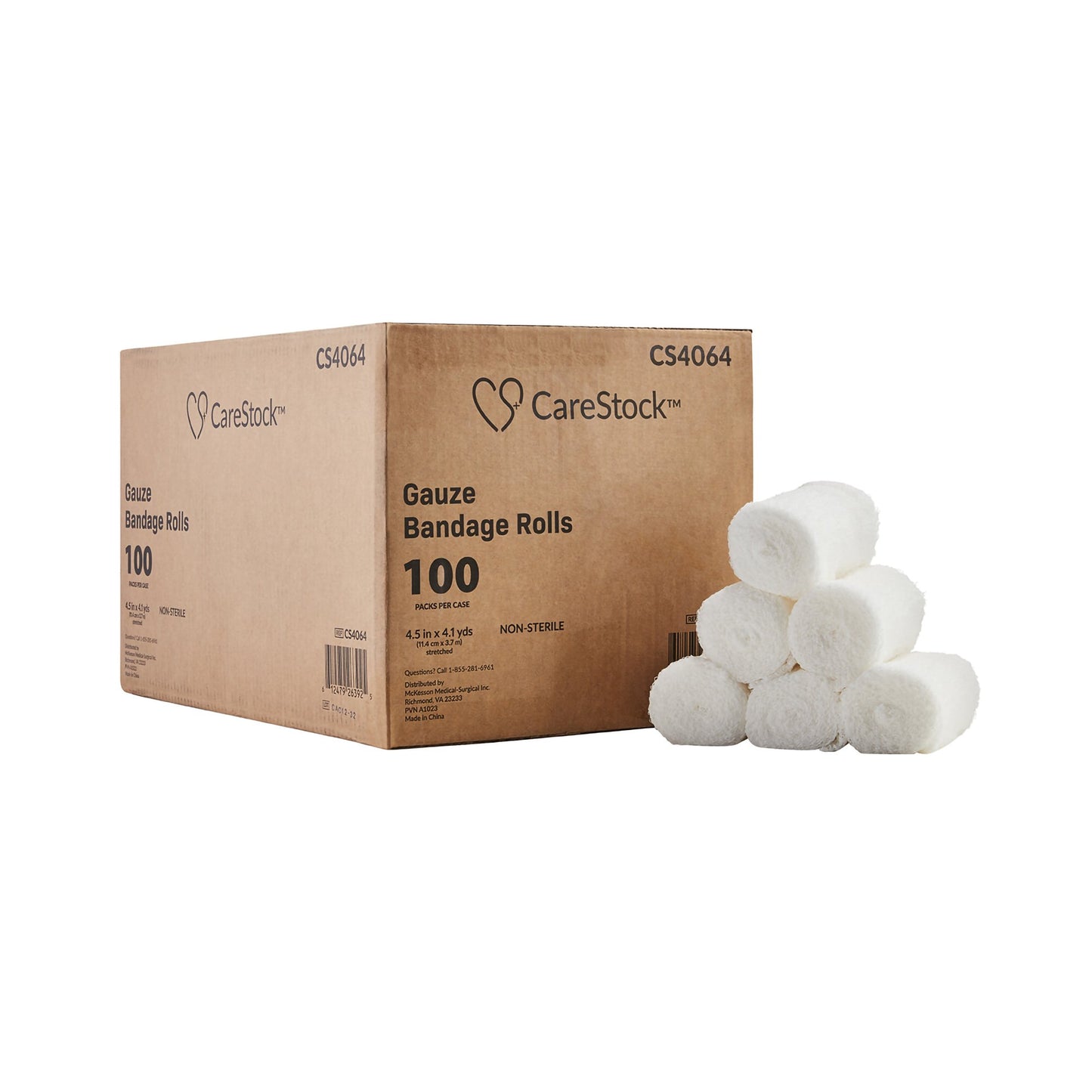 CareStock™ Gauze Bandage Roll, 4.5 Inch x 4.1 Yard