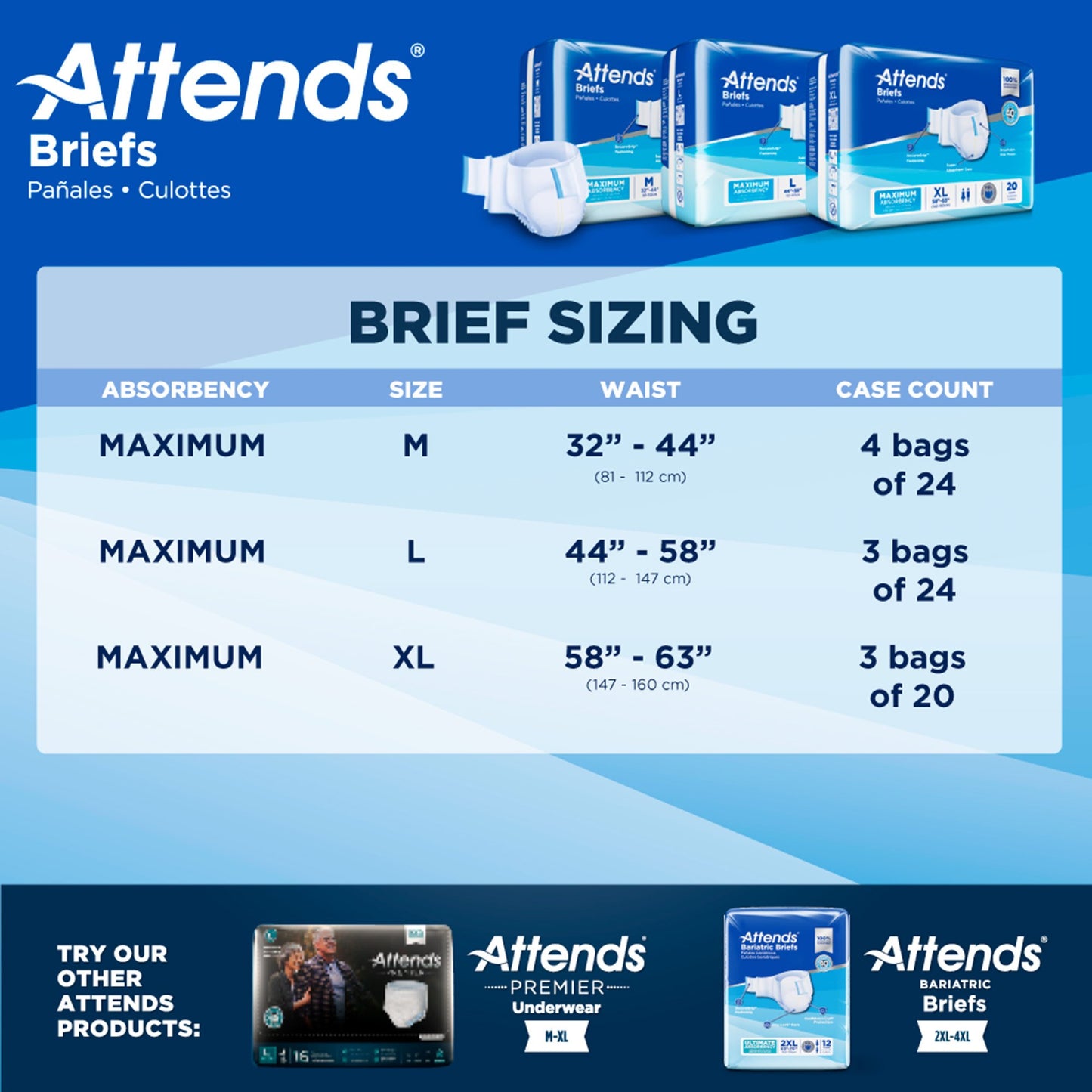 Attends® Heavy Absorbency Briefs, Extra Large