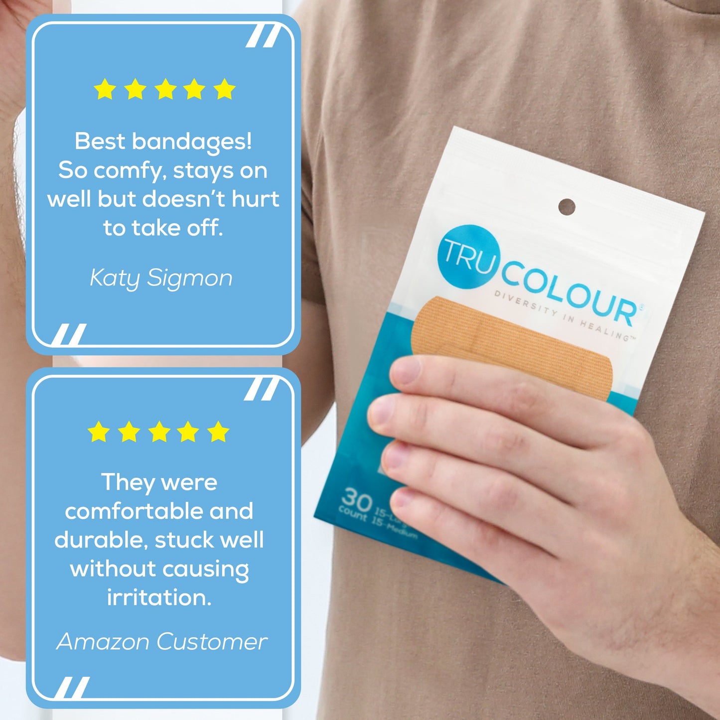 Tru-Colour Skin Tone Adhesive Bandages for Fair Skin Tone Shades