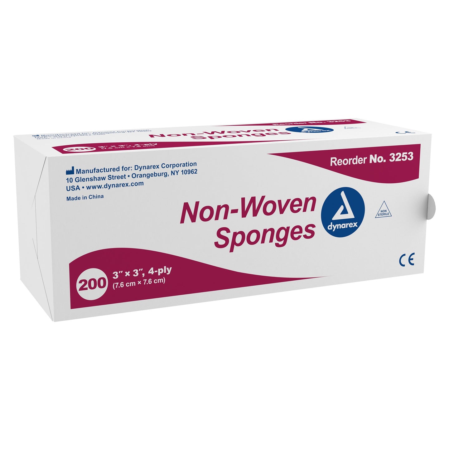 Dynarex® Nonwoven Sponge, 3 x 3 Inch