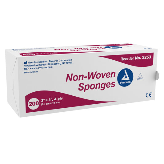 Dynarex® Nonwoven Sponge, 3 x 3 Inch