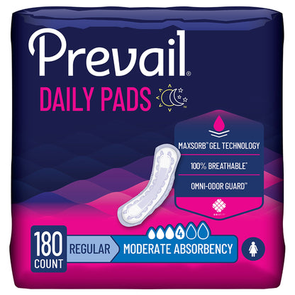 Prevail® Daily Pads Moderate Bladder Control Pad, 9-1/4-Inch Length