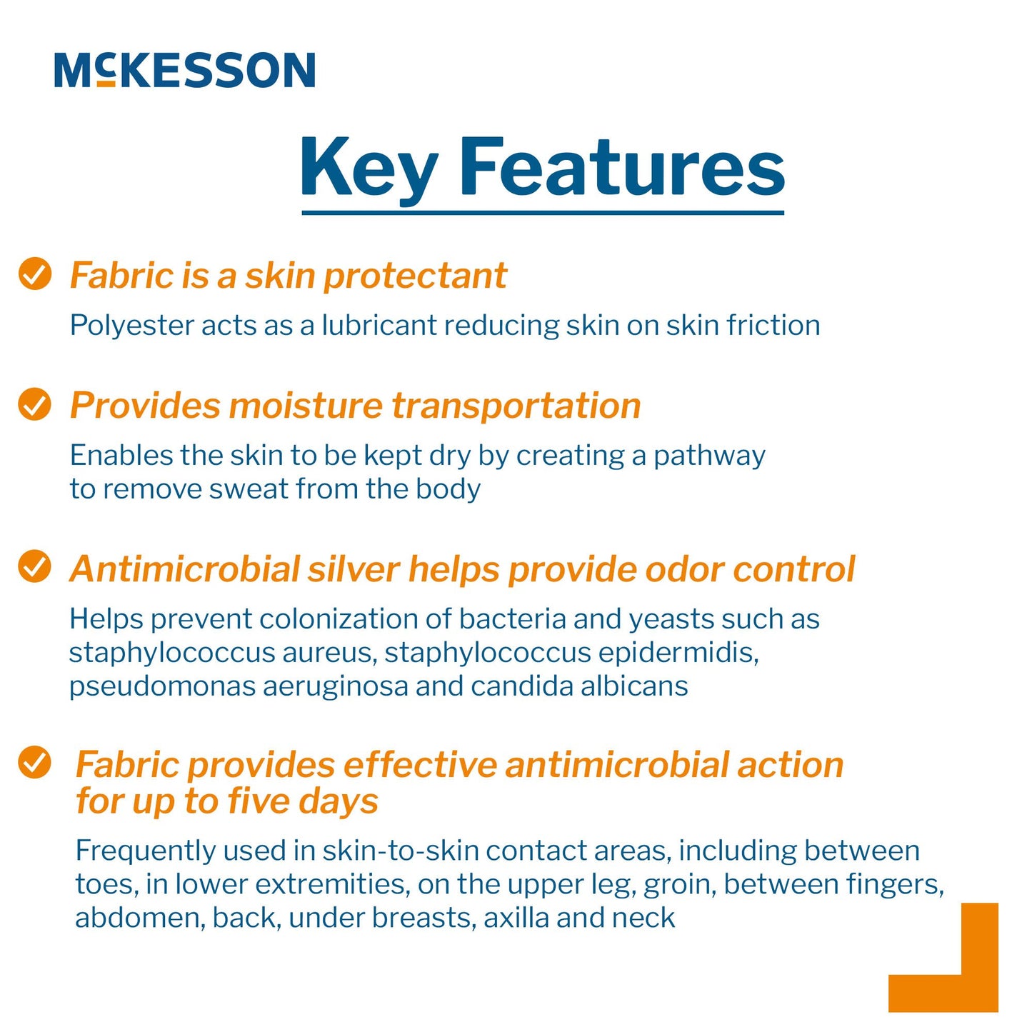 McKesson Silver Moisture Wicking Fabric