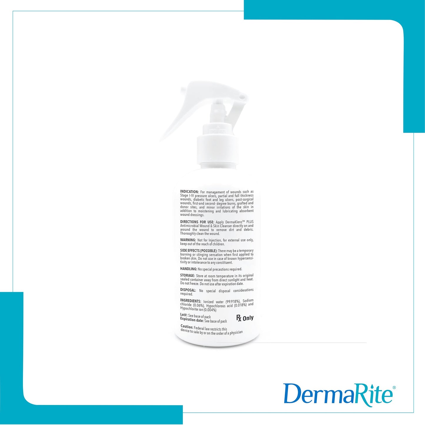 DermaRite®'s DermaKlenz PLUS Wound Cleanser - Spray Bottle, 8 oz.