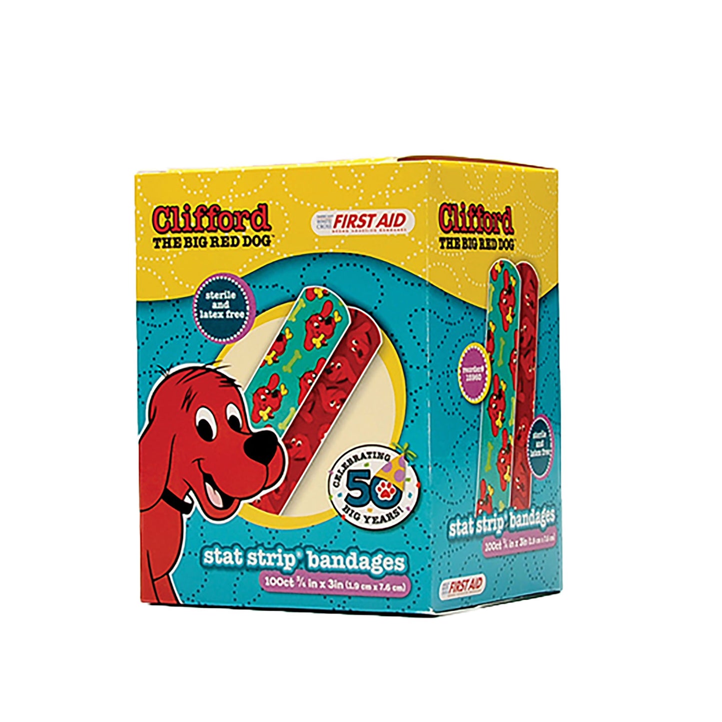 American® White Cross Stat Strip® Clifford the Big Red Dog Adhesive Strips