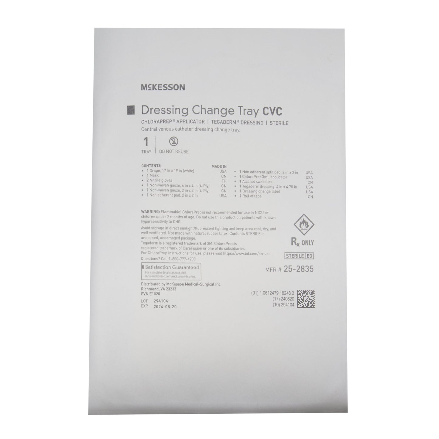 McKesson Central Line Dressing Change Tray