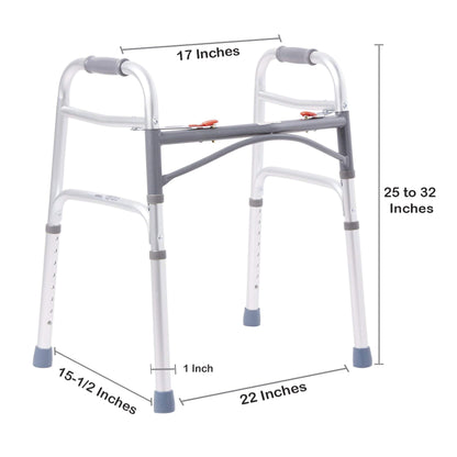 McKesson Junior Aluminum Folding Walker, 25 – 32 Inch Height