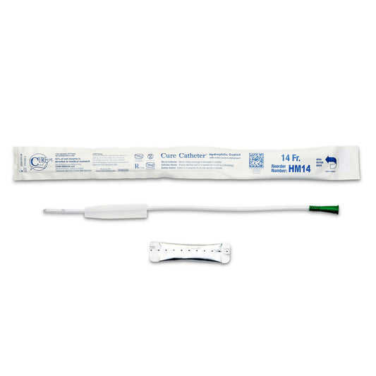 Cure Catheter™ Hydrophilic Intermittent Catheter, Hydrophilic Coated Plastic