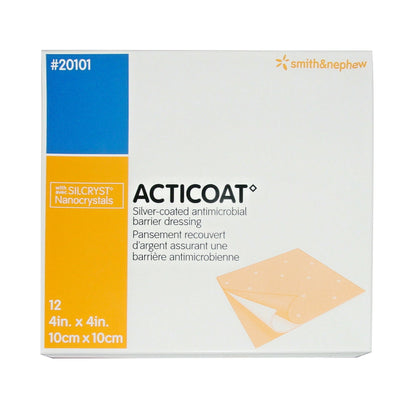 Acticoat Burn Antimicrobial Barrier Dressing, 4 x 4 Inch