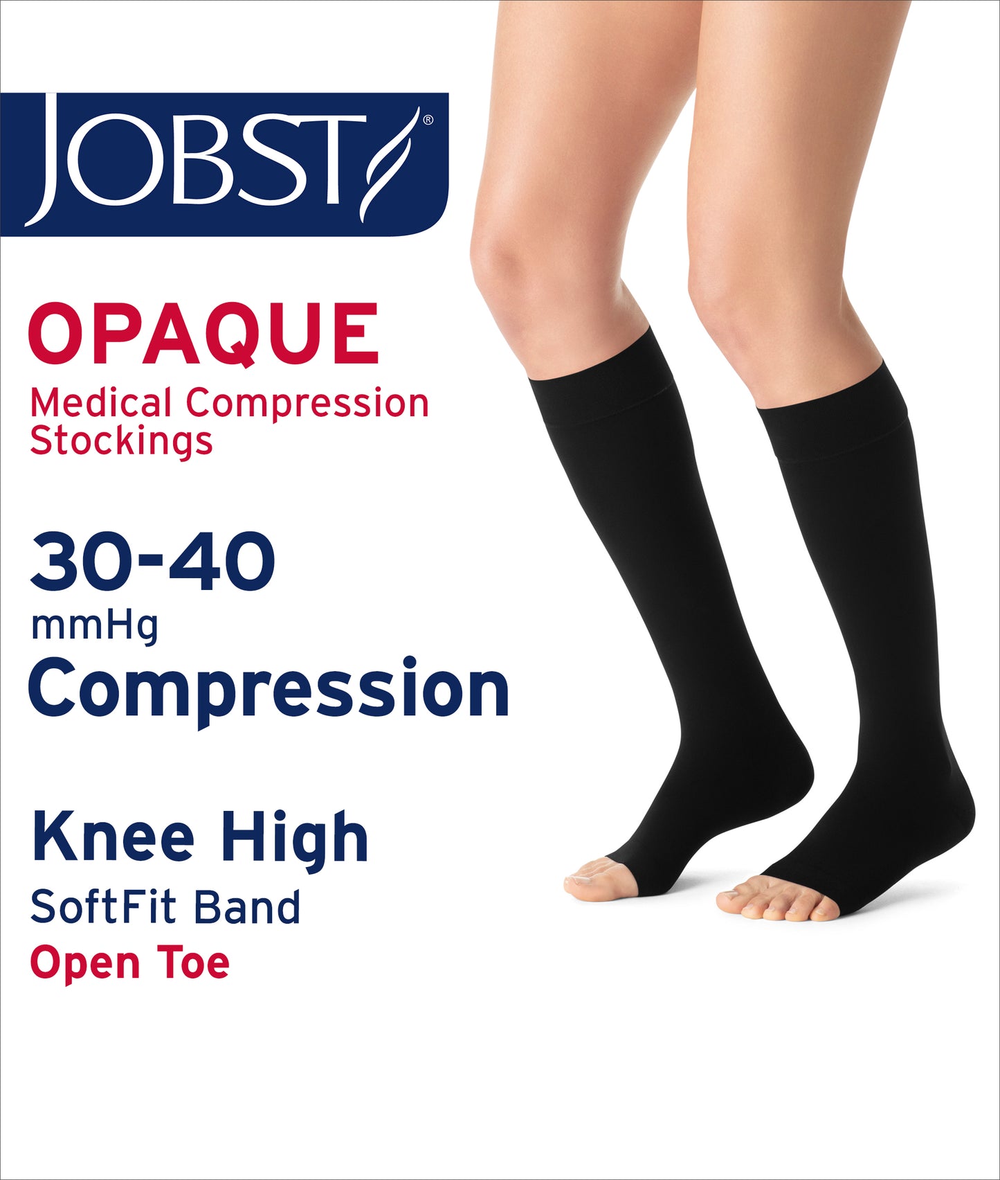 JOBST® Opaque SoftFit Women's Knee High 30-40 mmHg Open Toe