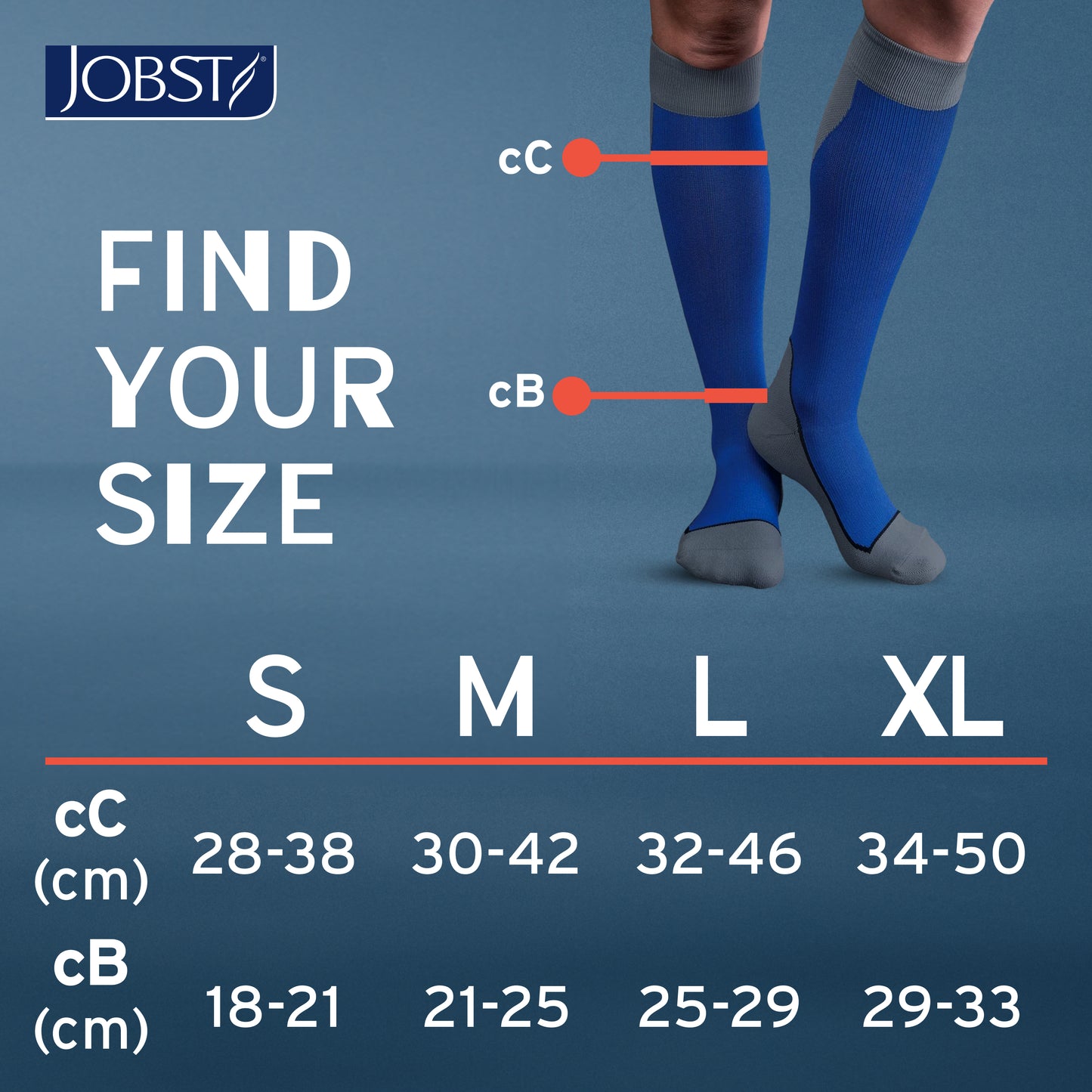 JOBST® Sport Knee High 20-30 mmHg Compression Socks Closed Toe