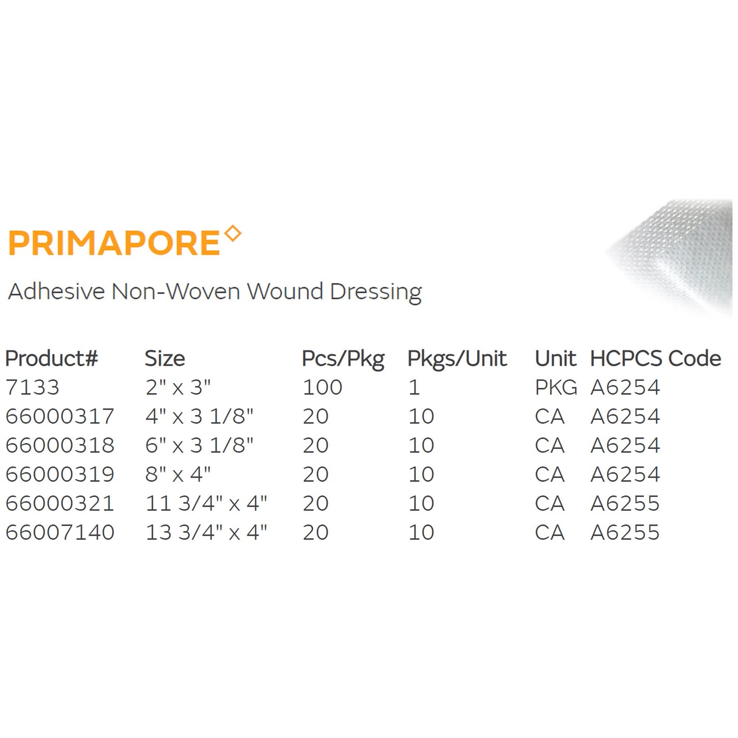 Primapore Adhesive Dressing, White