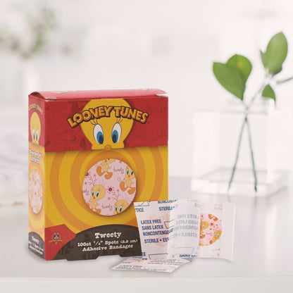 Looney Tunes™ Stat Strip® Adhesive Spot Bandage, 7/8-Inch Round