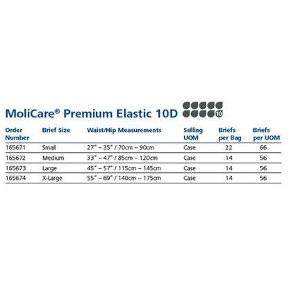 MoliCare® Premium Elastic 10 Drop Absorbency Incontinence Briefs
