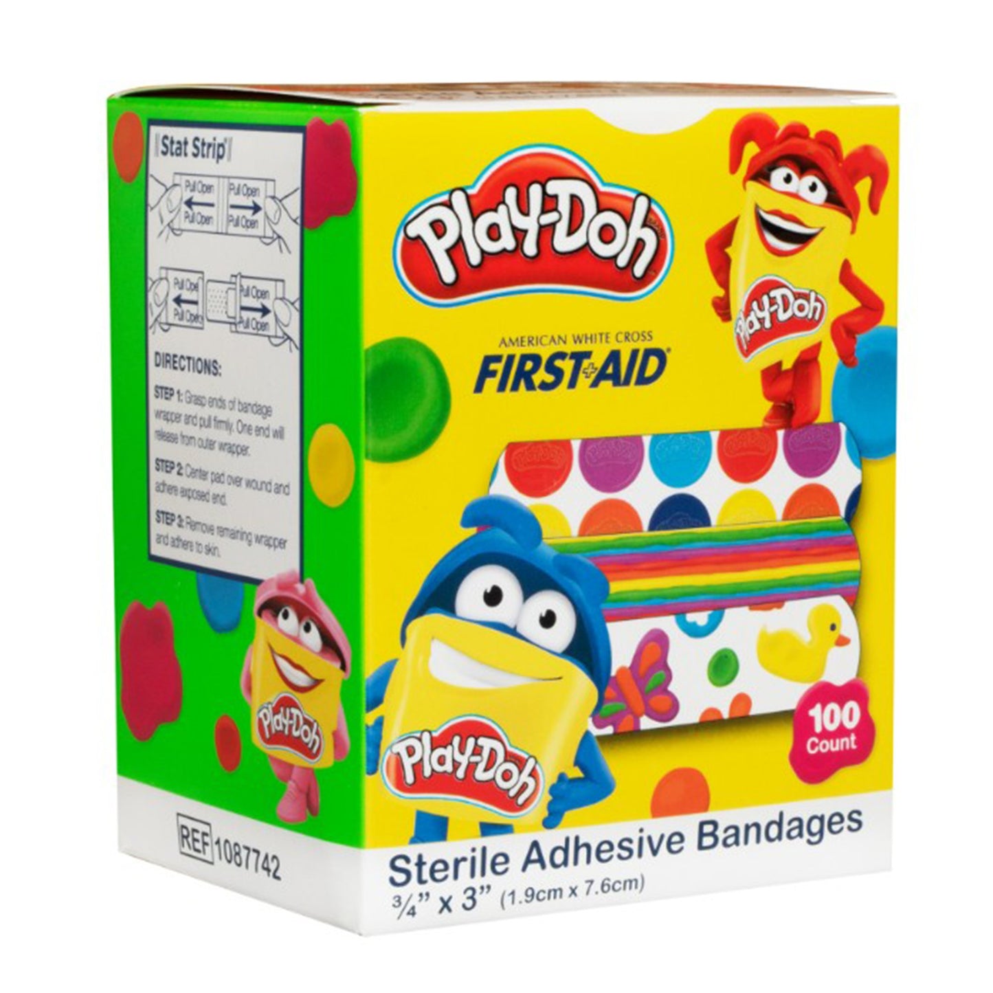 American® White Cross Kid Design (Play Doh) Adhesive Strip, 3/4 x 3 Inch