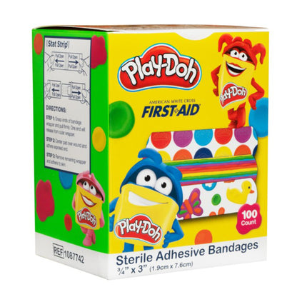 American® White Cross Kid Design (Play Doh) Adhesive Strip, 3/4 x 3 Inch