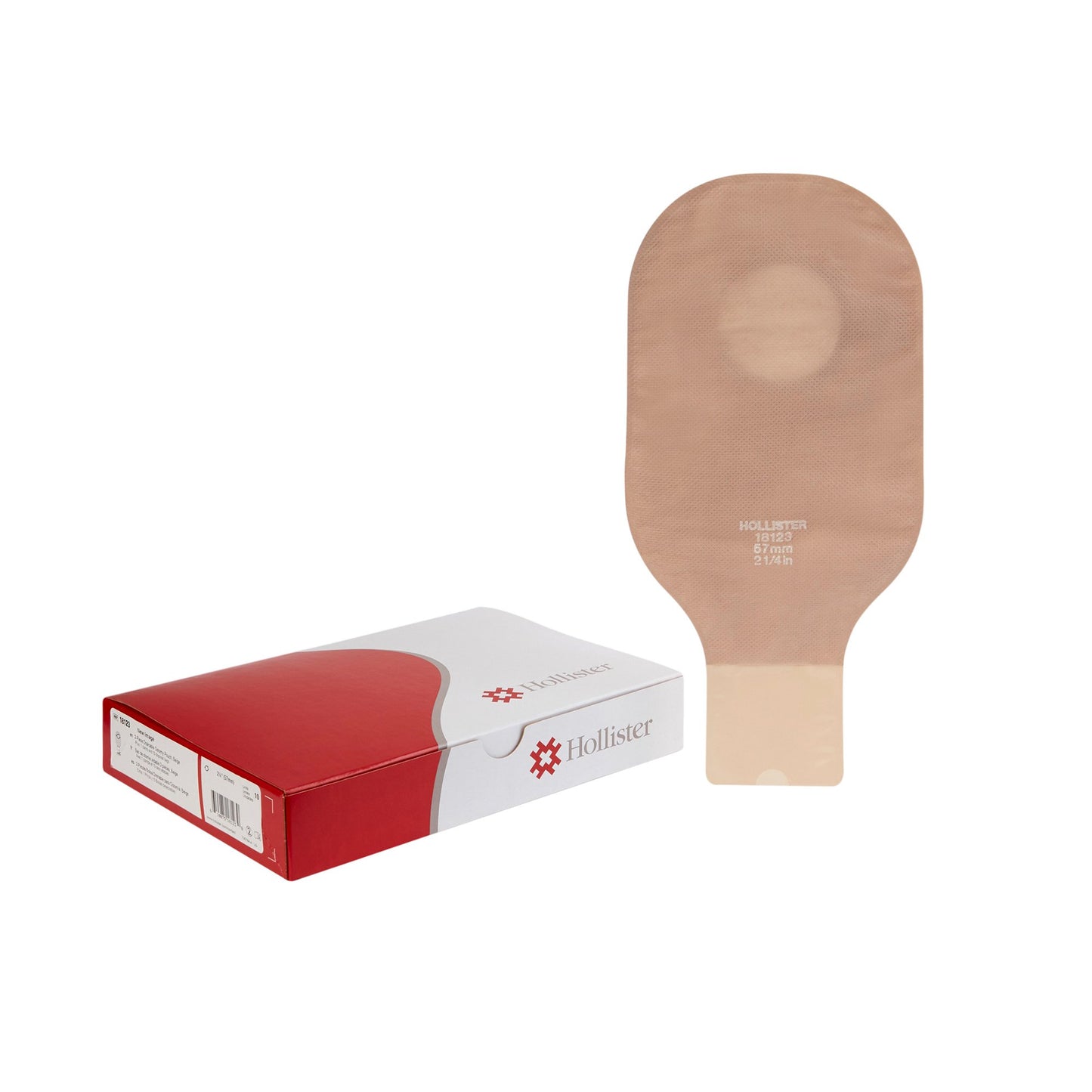New Image™ 18123 2-Piece Beige Colostomy Pouch, Pre-cut to Fit 57 mm Stomas