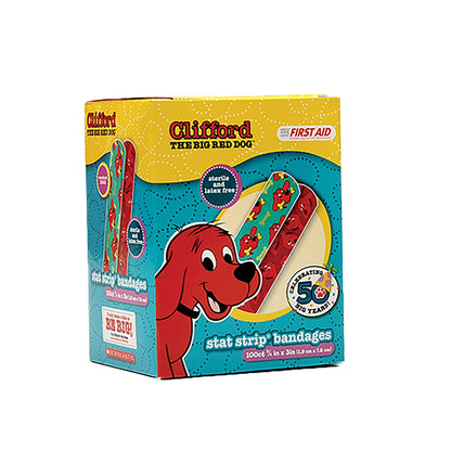 American® White Cross Stat Strip® Clifford the Big Red Dog Adhesive Strips