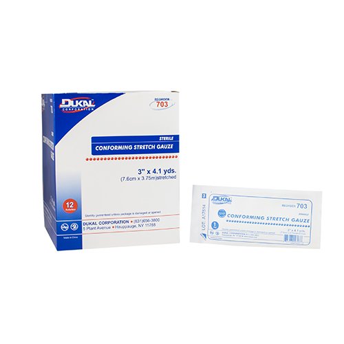 Dukal™ Sterile Conforming Bandage, 3 Inch x 4.1 Yard
