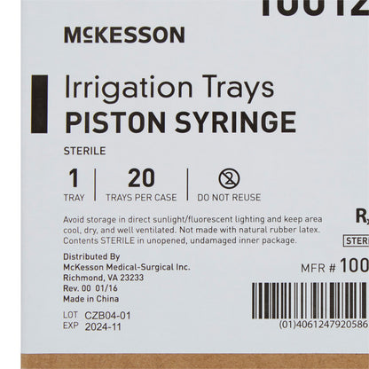 McKesson Irrigation Tray With Piston Syringe