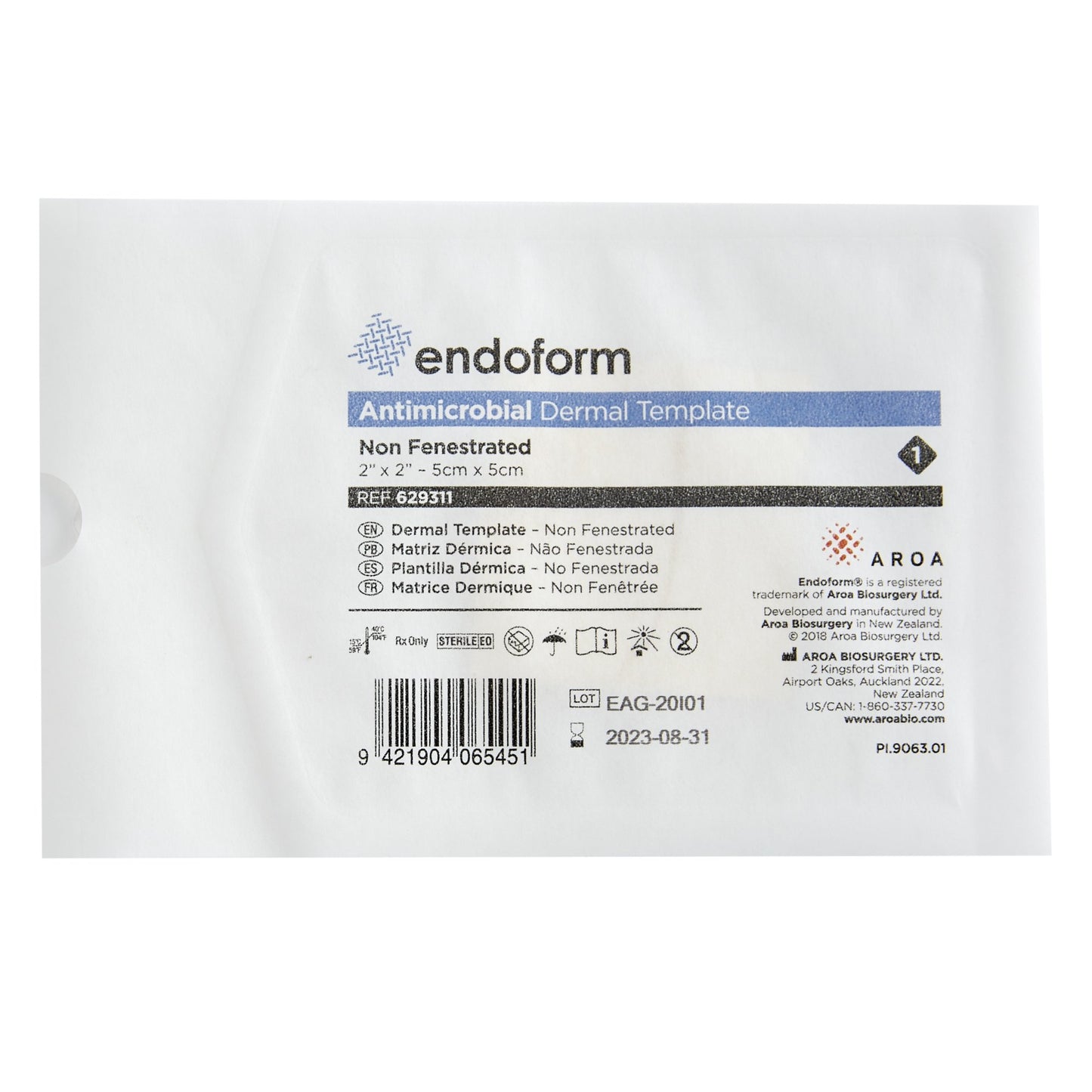Endoform® Antimicrobial Silver Collagen Dressing with ECM, 2 x 2 Inch