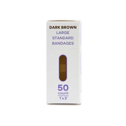 Tru-Colour Skin Tone Shade Fabric Bandage Adhesive Strip, Dark Brown