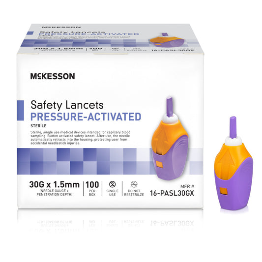 McKesson Pressure Activated Safety Lancets, 30 Gauge