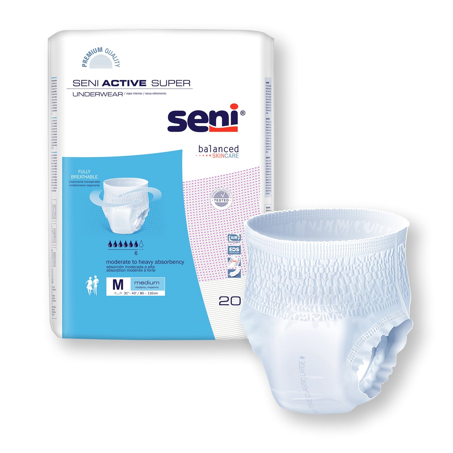 Seni® Active Super Moderate to Heavy Absorbent Underwear